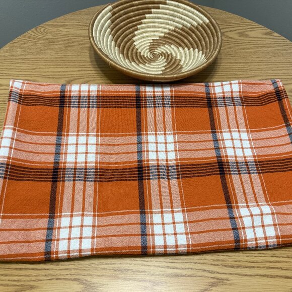 Made in India 100% Cotton Fall Check Tablecloth 60" x 102" - Picture 1 of 5